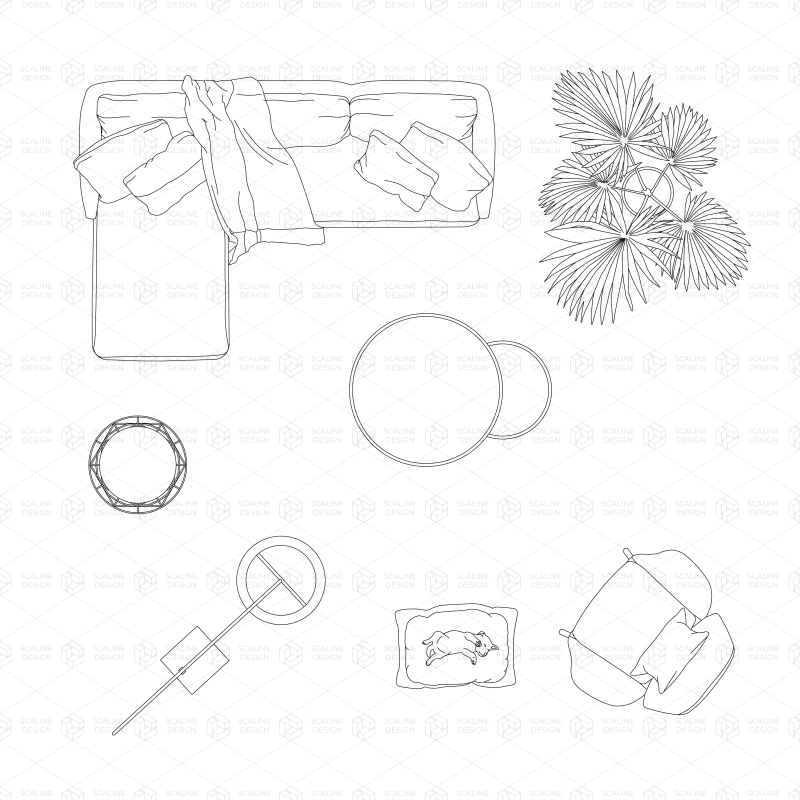 top view furniture cad vector drawing cad drawing vector drawing cad block