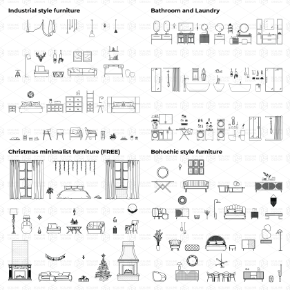 top view furniture cad vector drawing cad drawing vector drawing cad block