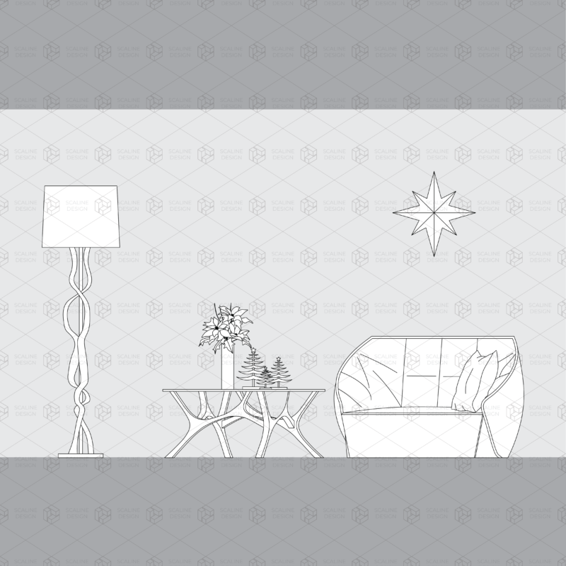 christmas minimalist furniture decoration accesories elevation star dog bed lights snow noel cad drawing winter